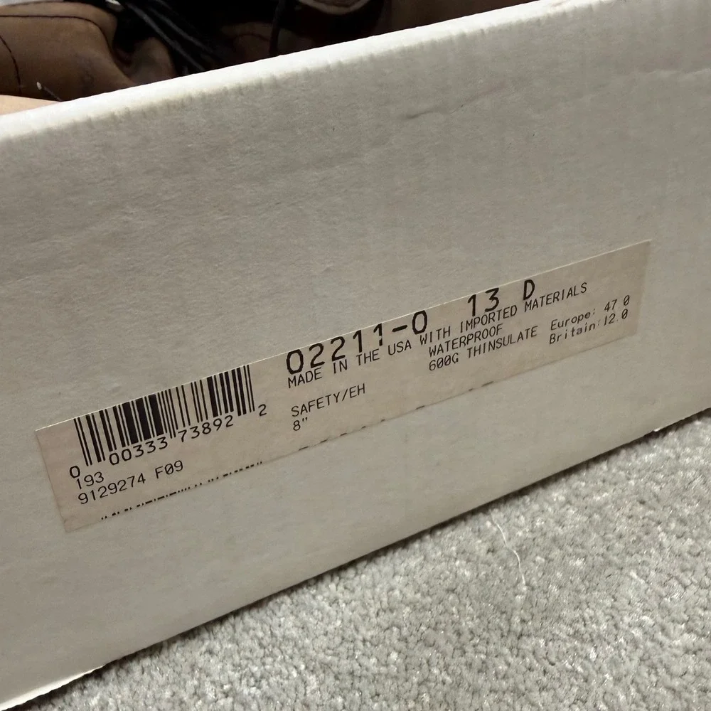 Red Wing 2211 Waterproof Safety Toe Work Boots 13D Leather 600G Thinsulate NIB